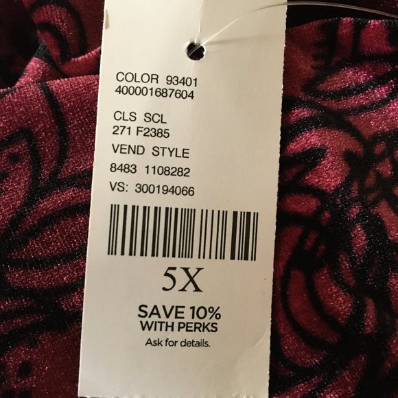 Beautiful velour top with paisley design 5x - Picture 5 of 5